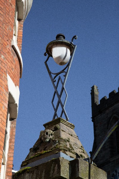 Church gatesclose up of lampst